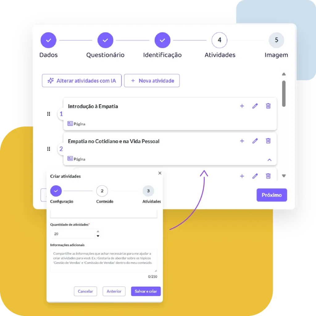 tela do estudio de criação de cursos com ia da twygo