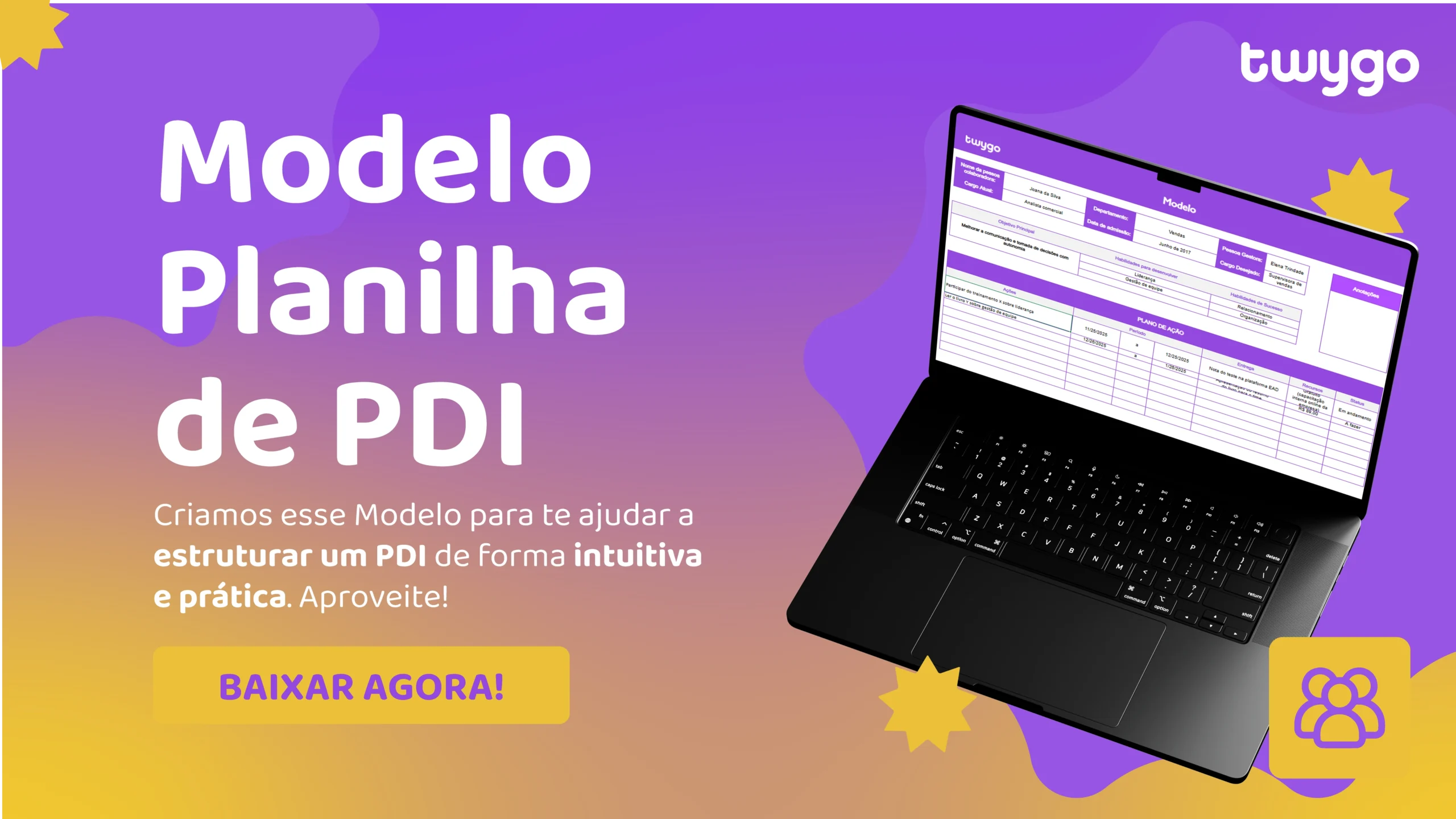 banner para baixar a planilha de modelo de pdi