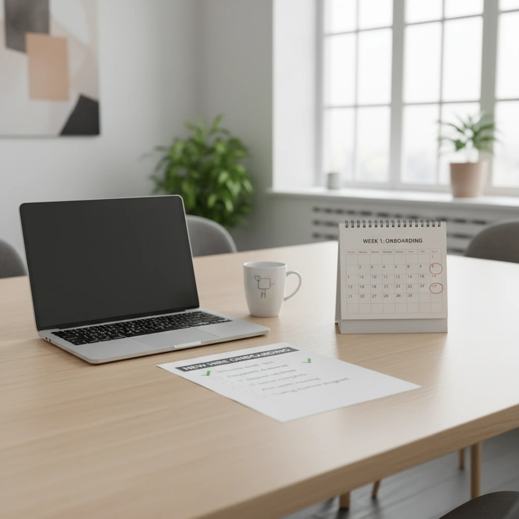 mesa pronta para o início do preboarding