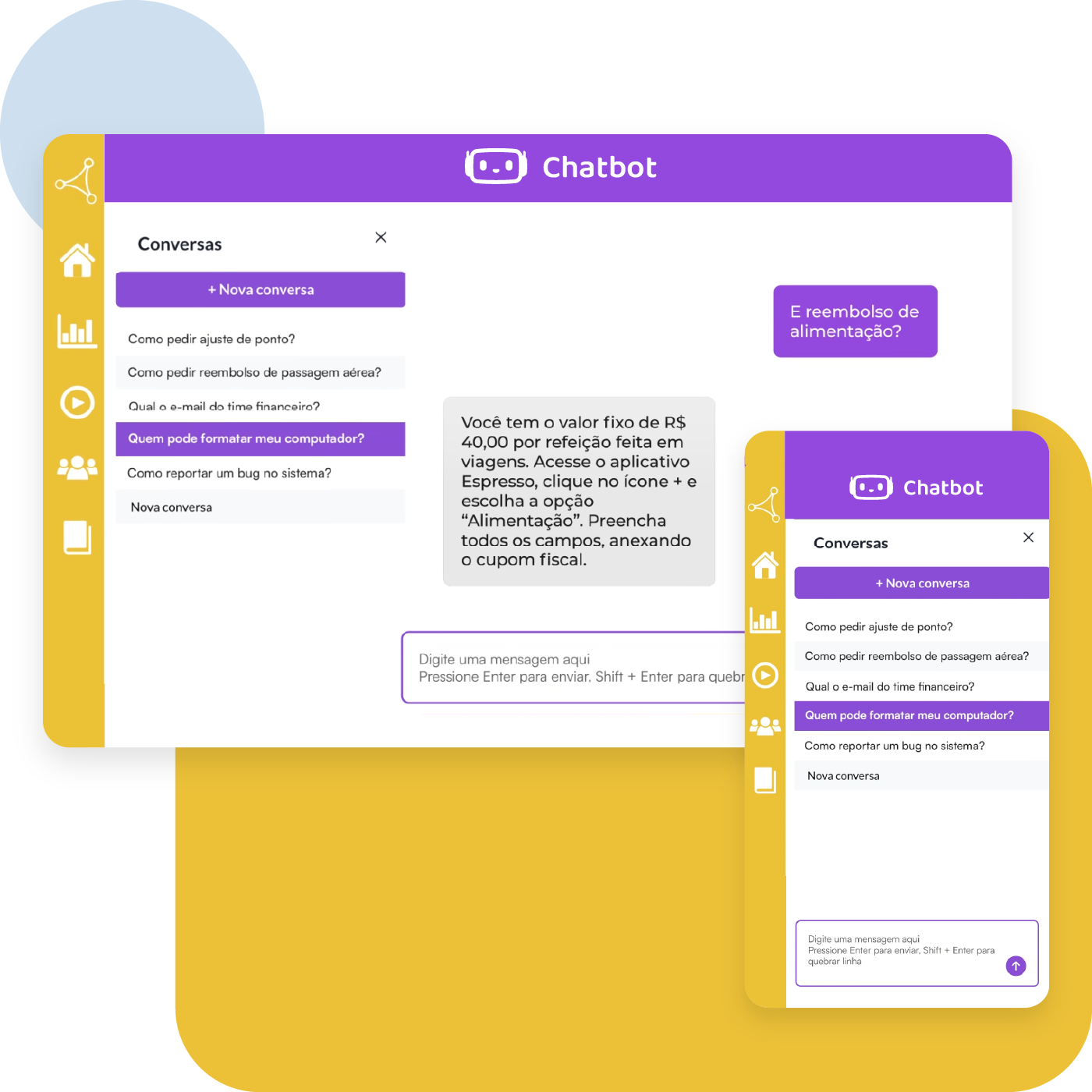 imagem da interface do chatbot da twygo