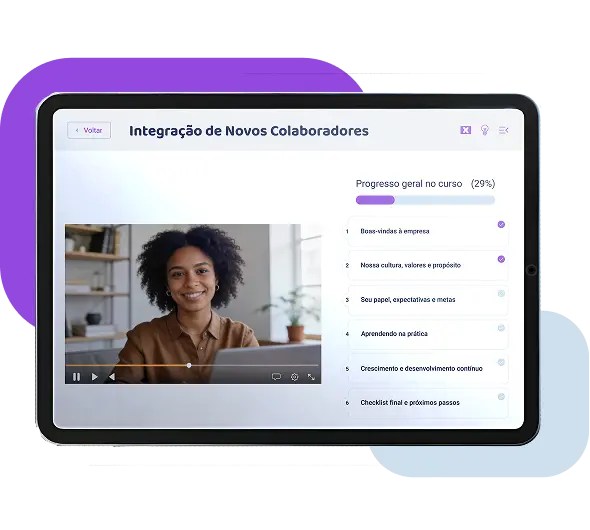 tela de curso de onboarding