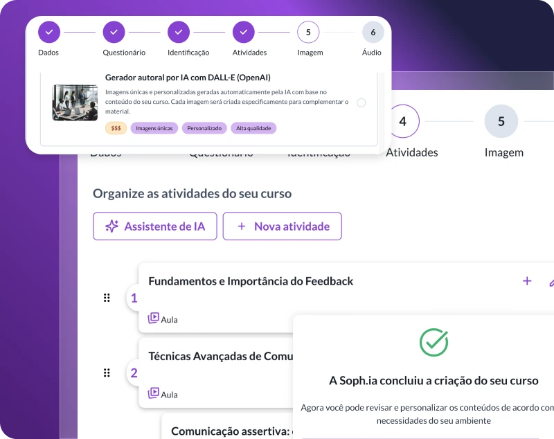 exemplo de recursos de ia no estudio de criacao de cursos da twygo, plataforma de criacao e gestao de treinamentos