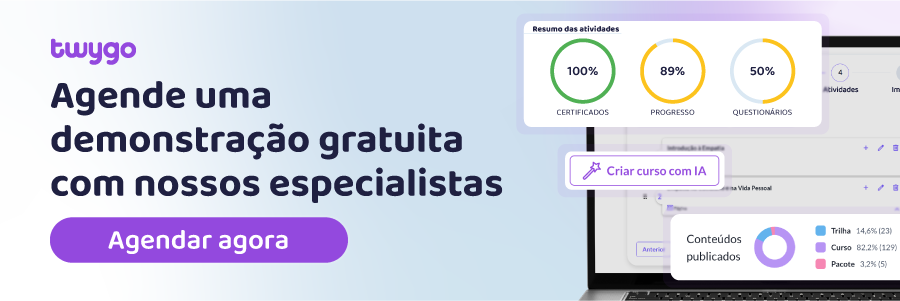 banner para clicar e agendar demonstração da plataforma lms da twygo